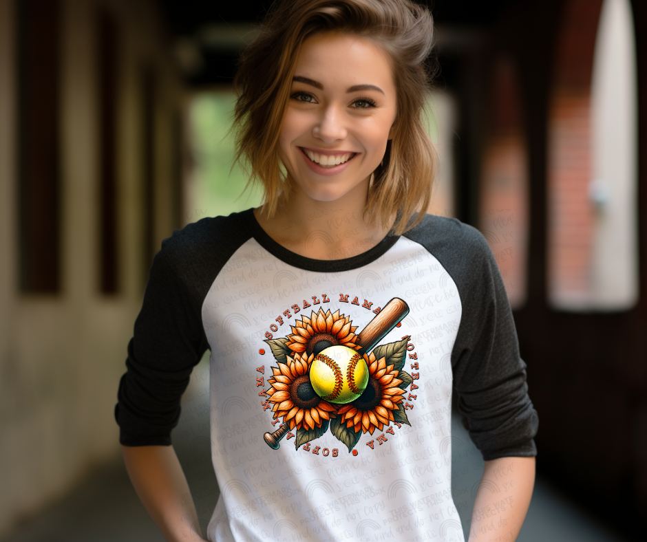 Softball Mama Flower Tee