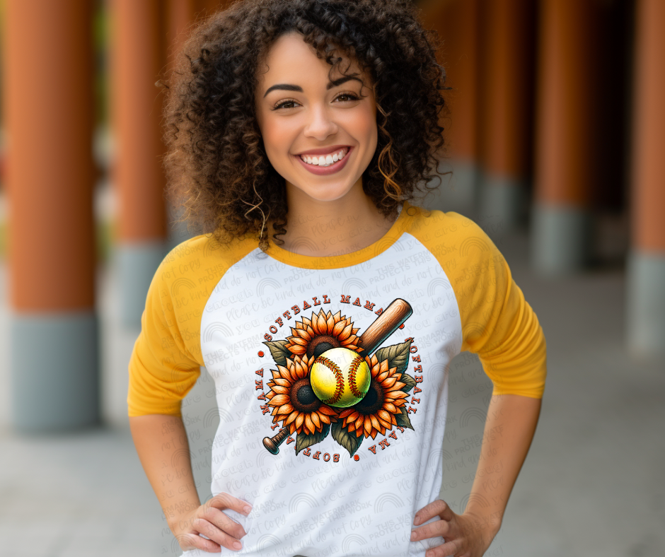 Softball Mama Flower Tee