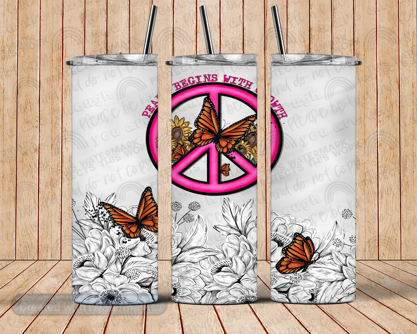 Peace Begins with Growth Tumblers