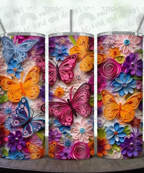 3-D Butterfly Tumbler