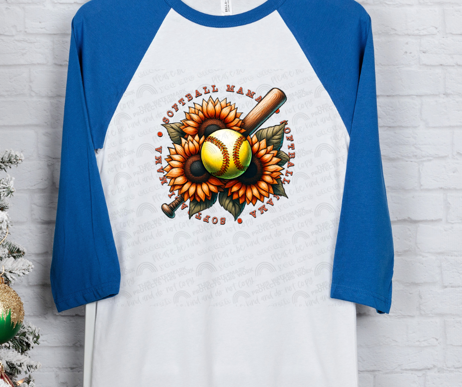 Softball Mama Flower Tee