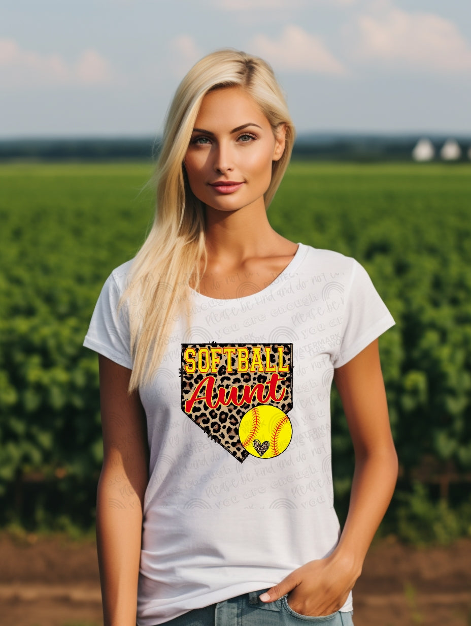 Leopard Home Plate Softball T-shirt
