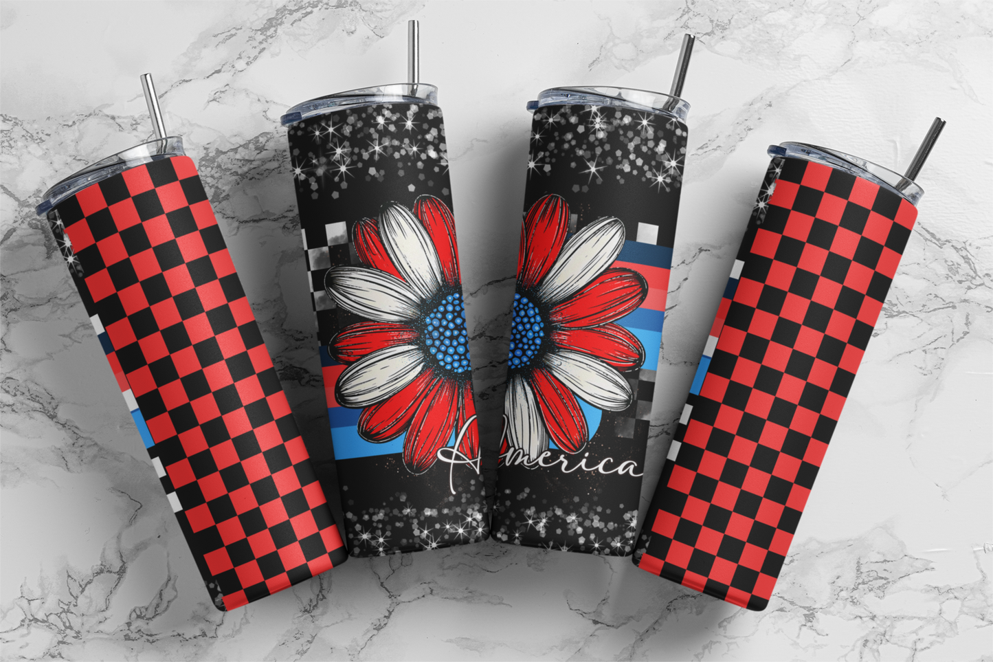 Patriotic Sunflower Tumblers