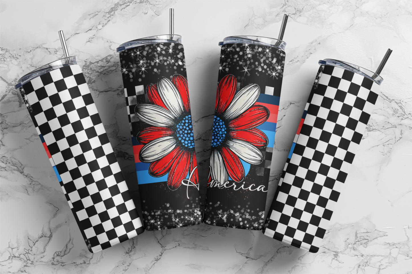 Patriotic Sunflower Tumblers