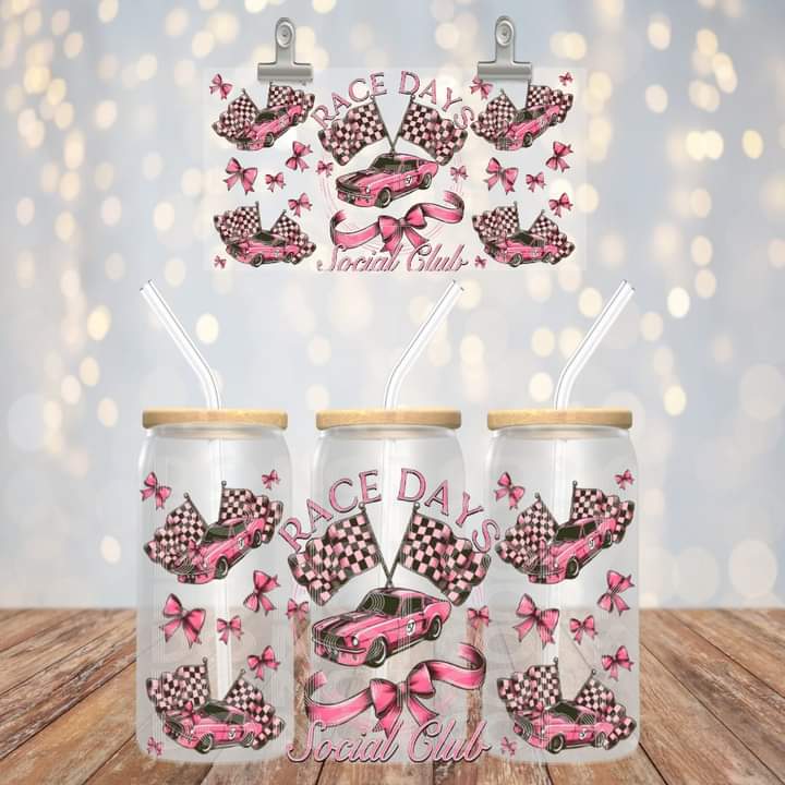Race Day Social Club Glass Tumbler