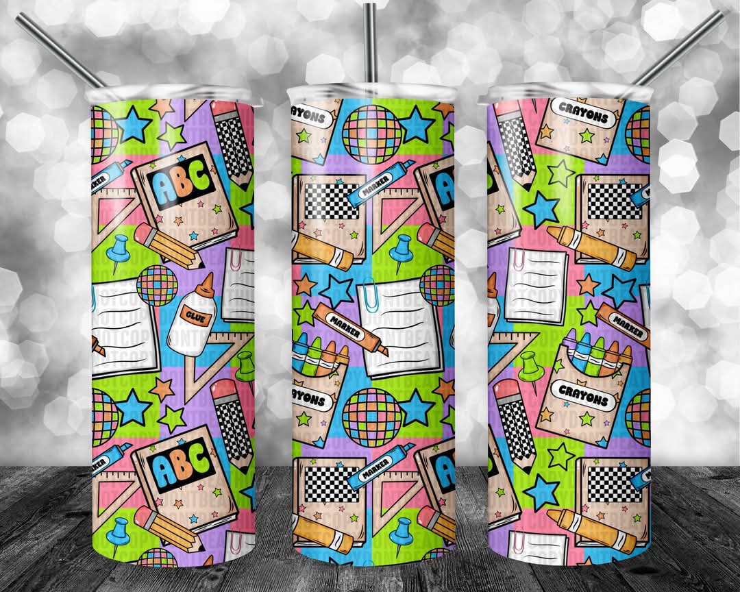 Teacher School Collage Tumbler