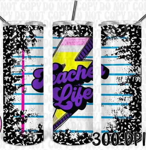 Teacher & Teacher Life Lightening Tumbler