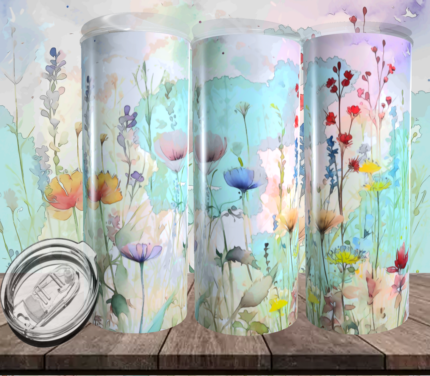 Floral Watercolor Tumbler