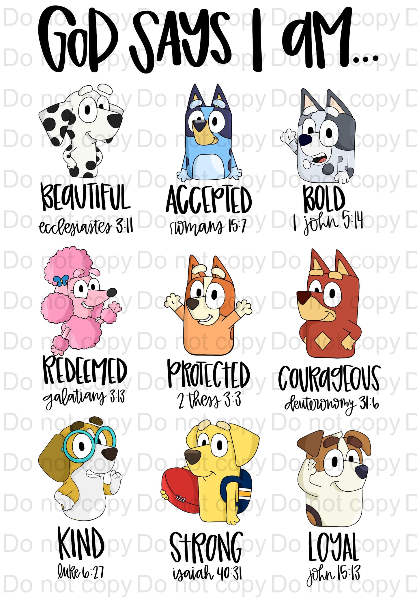 God Says Blue Dog Sublimation Transfer