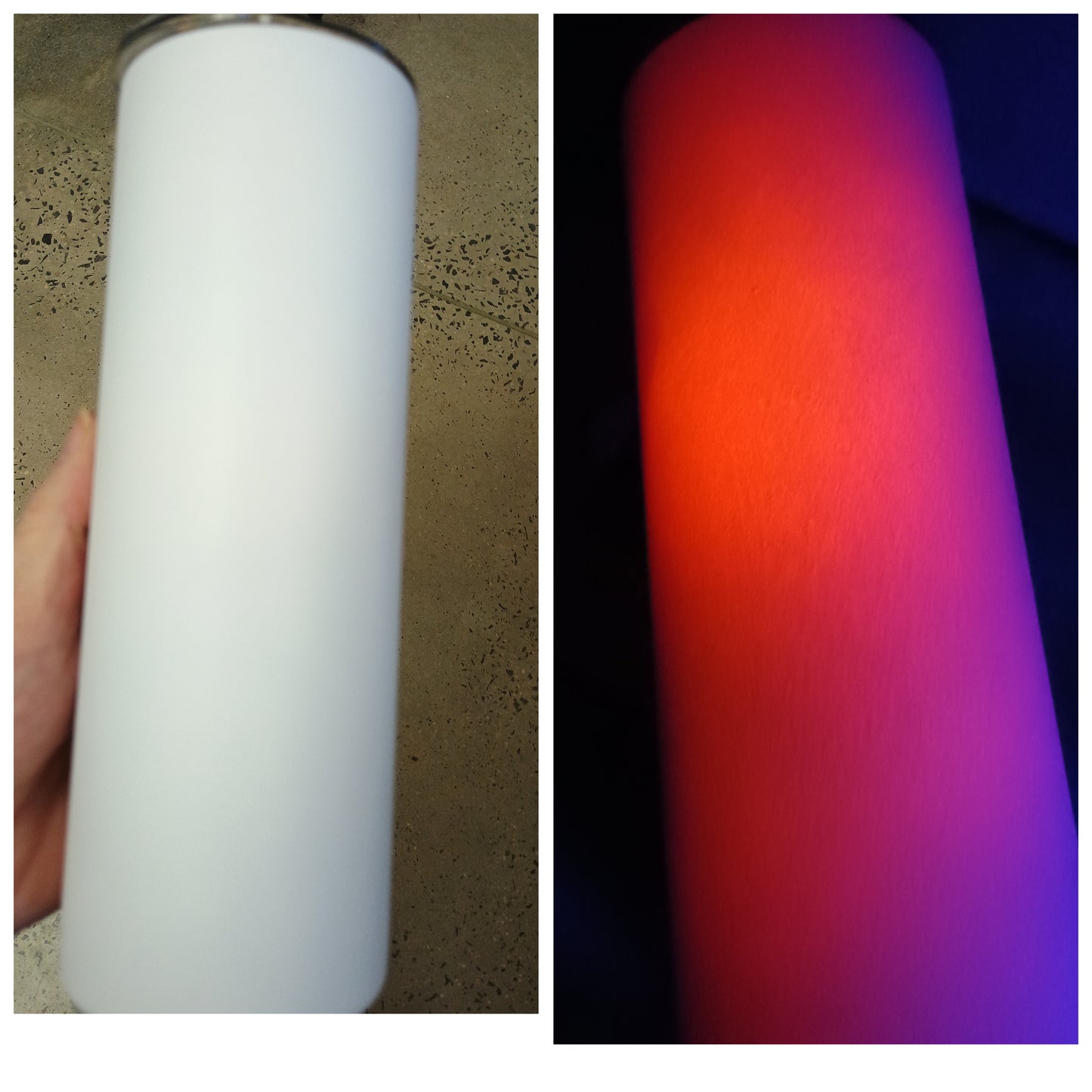 20 oz Blank Skinny Sublimation Tumbler-Red Glow in Dark