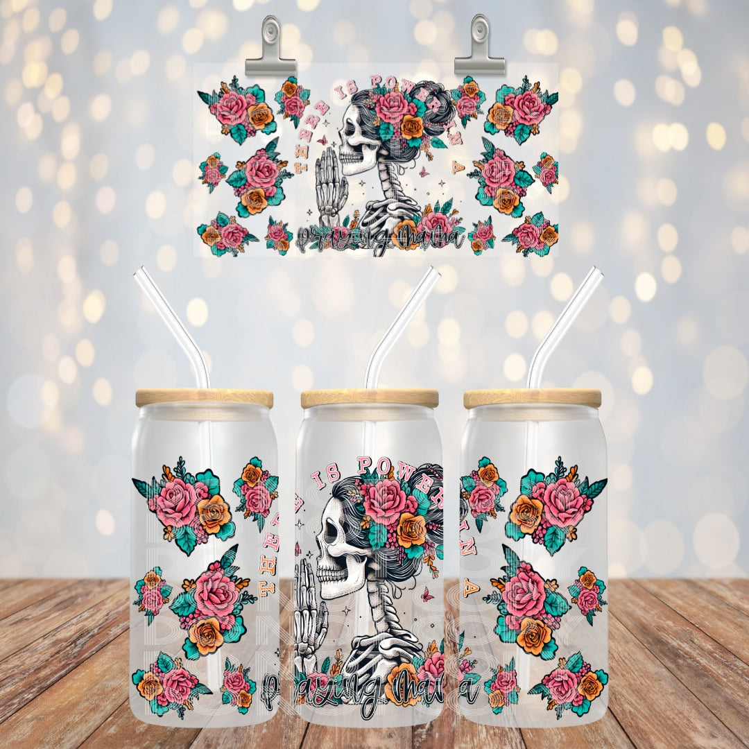 Power of a Praying Mama Glass Tumbler