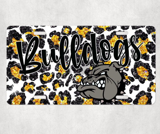 Bulldogs Leopard License Plate Print