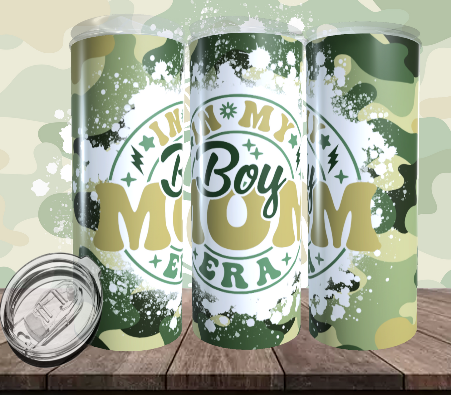 In My Boy Mom Era Camo Tumbler