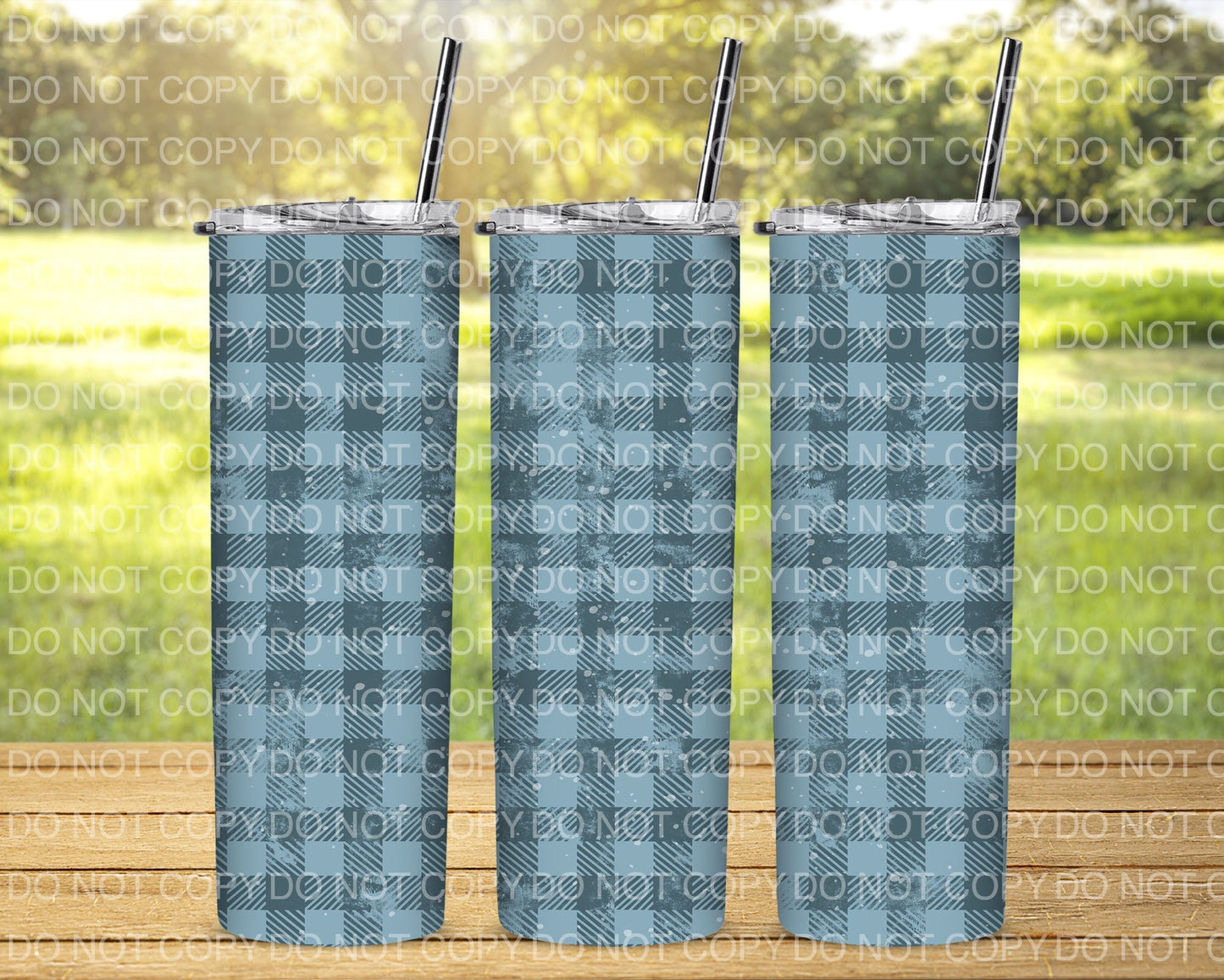 Distressed Plaid Tumbler