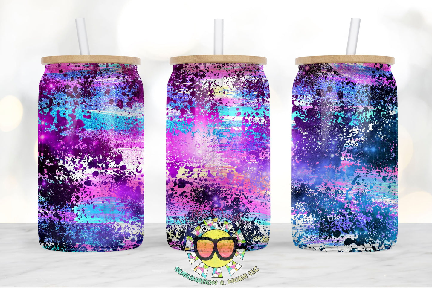 Galaxy Glass tumbler print