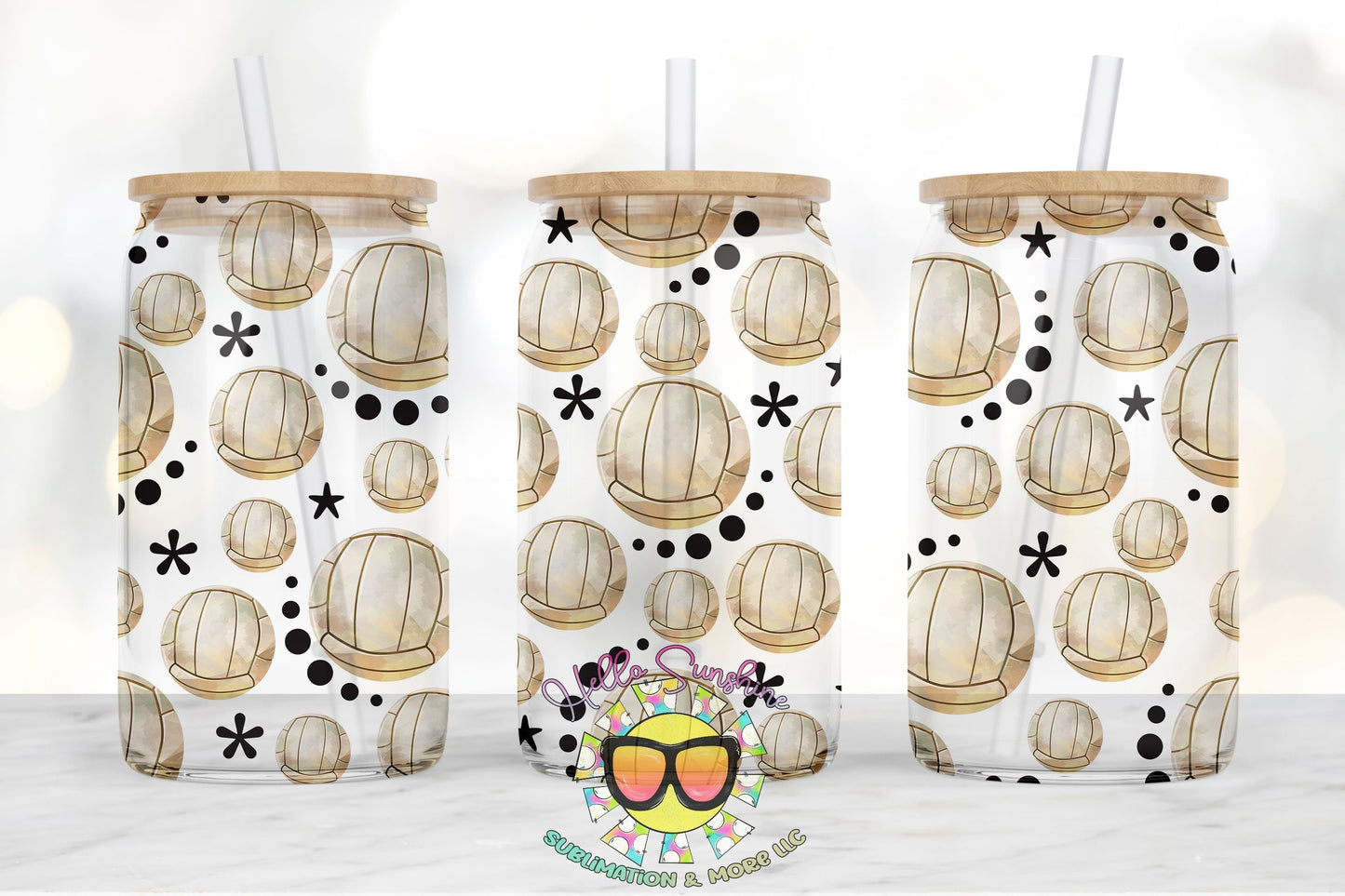 Volleyball Glass tumbler print