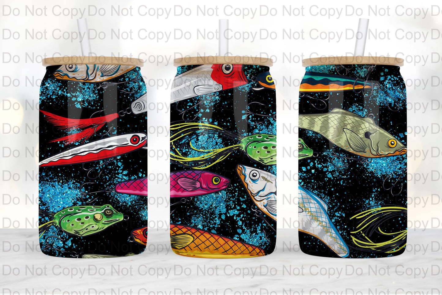 Fishing Lure Glass tumbler print