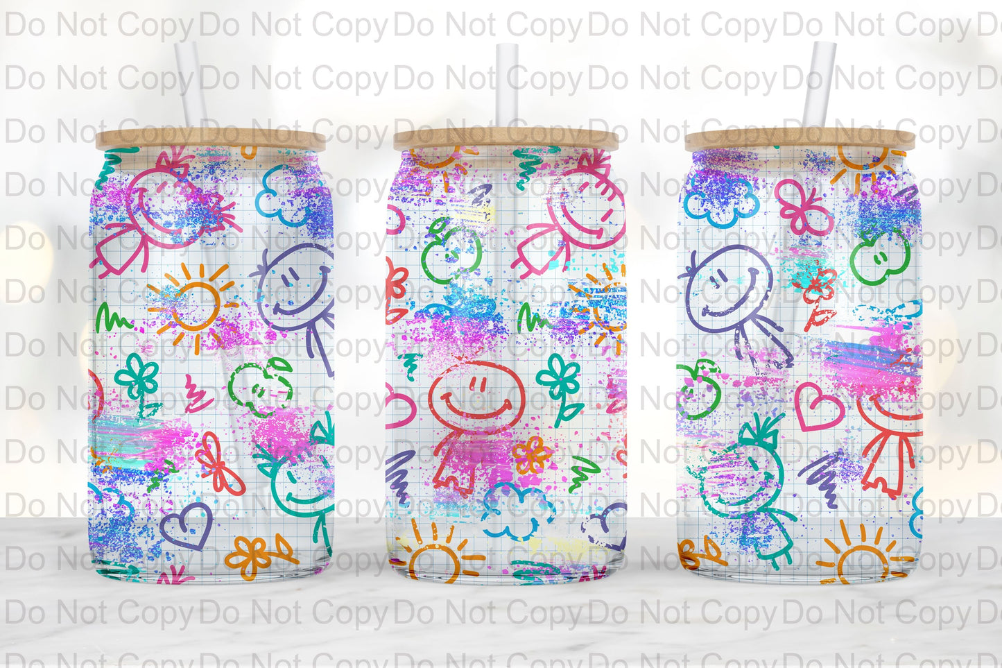 Kids Glass tumbler print