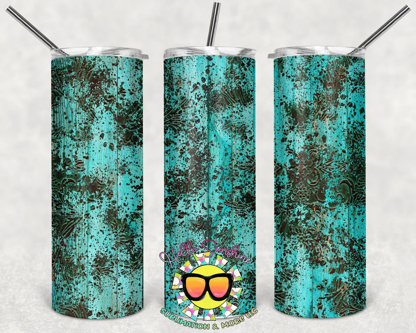 Teal & Black Tumbler Print