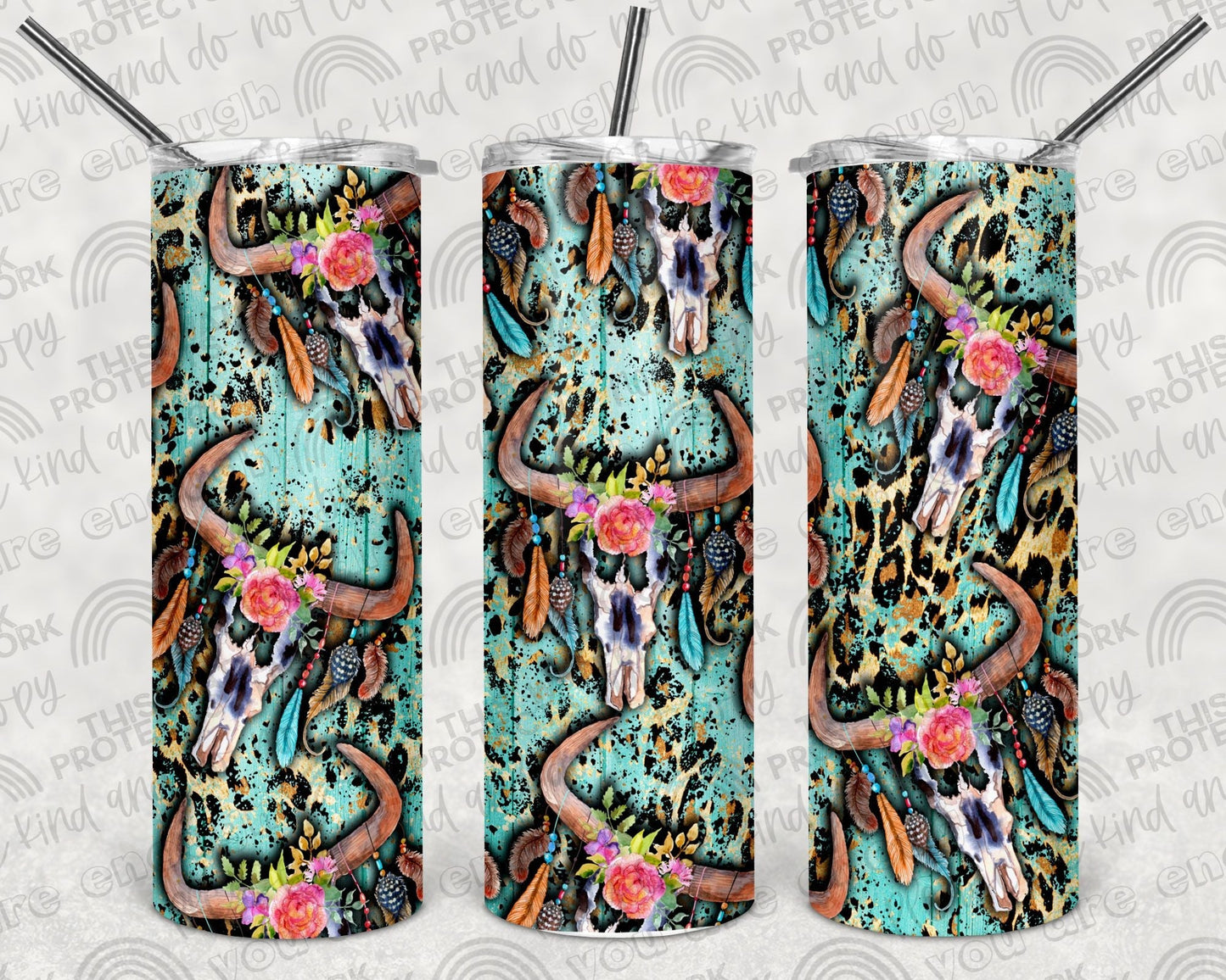 Cowskull Wood Tumbler