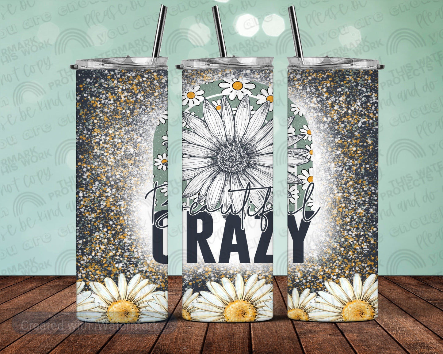 Beautiful Crazy Daisy Tumbler