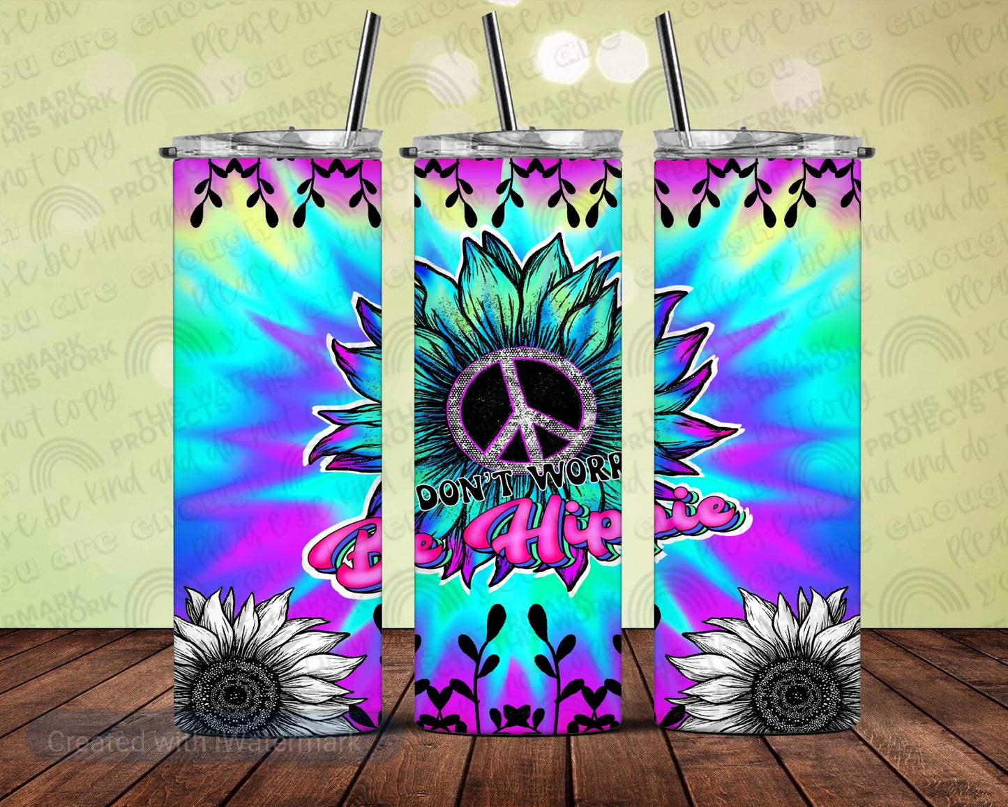 Don't Worry Be Hippy Tumbler
