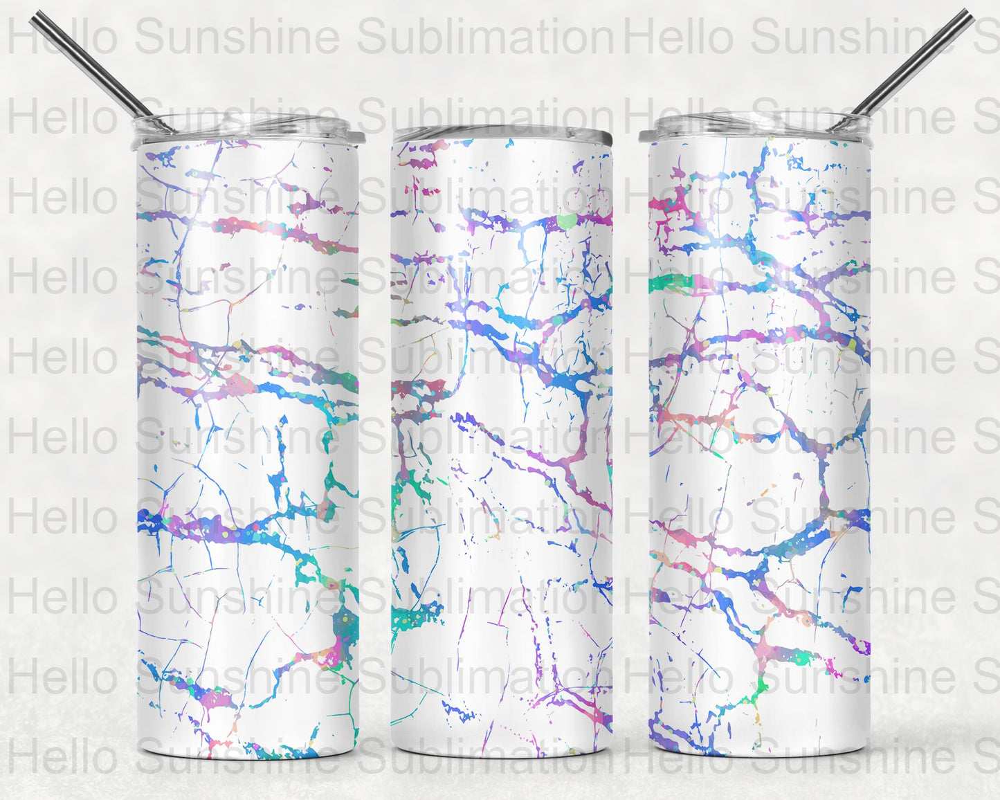 White with Rainbow Tumbler
