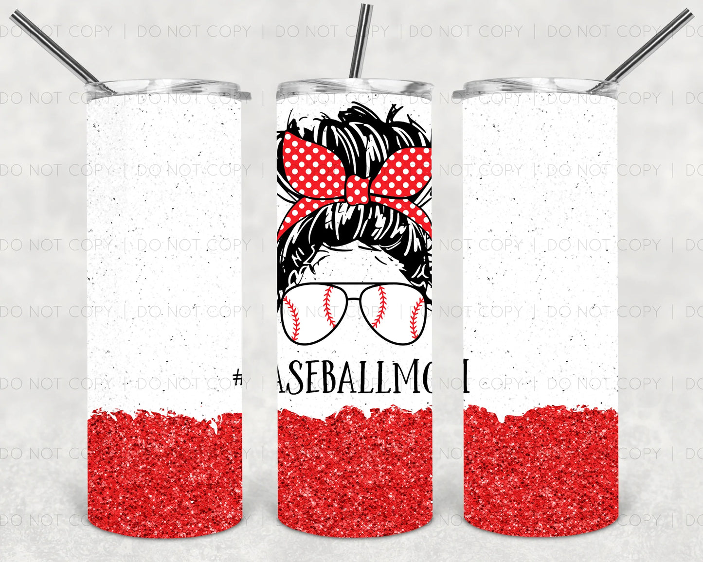 Baseball Mom Messy Tumbler Print