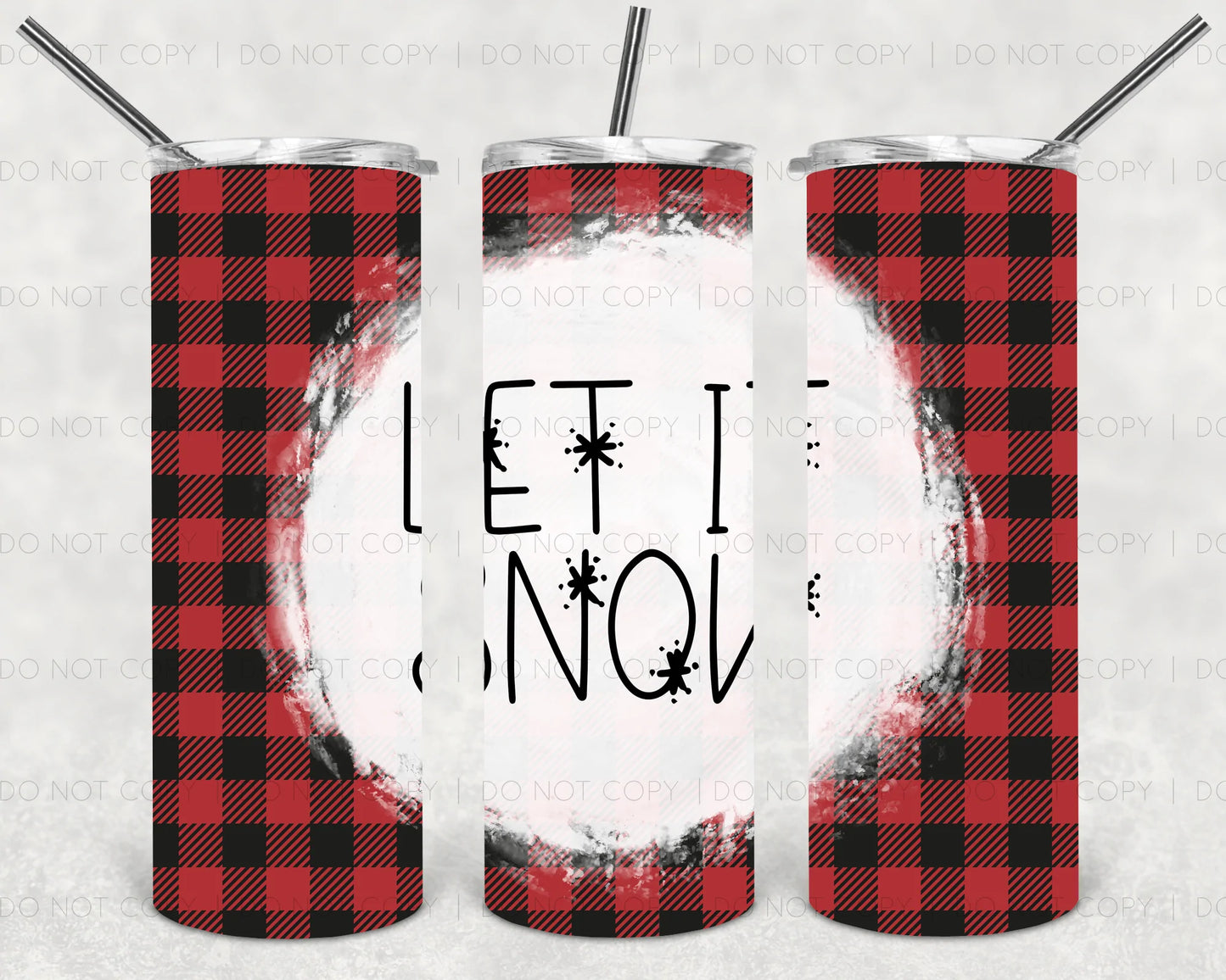 Buffalo Plaid Let It Snow Tumbler Print