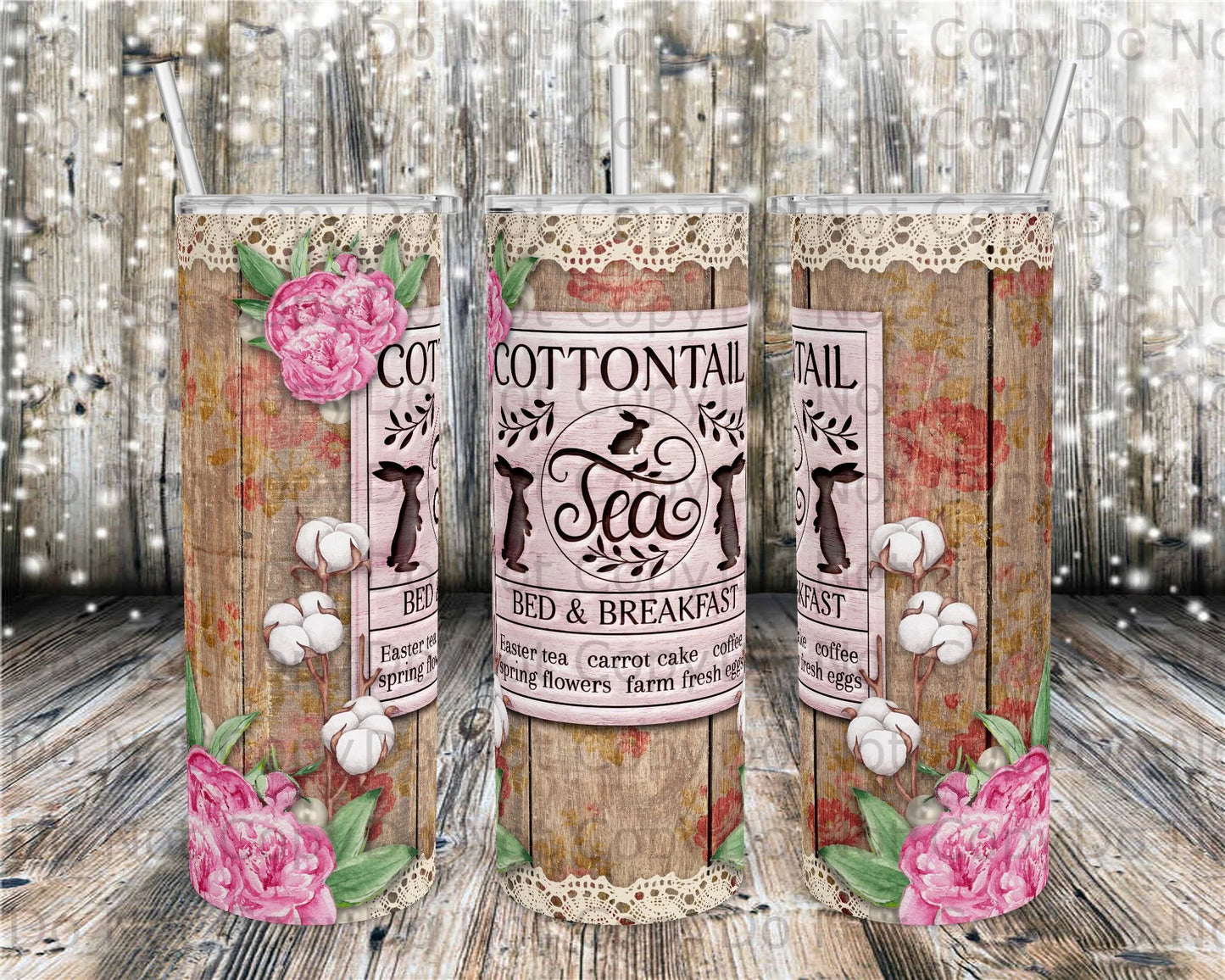 Cottontail Bed & Breakfast Tumbler Print