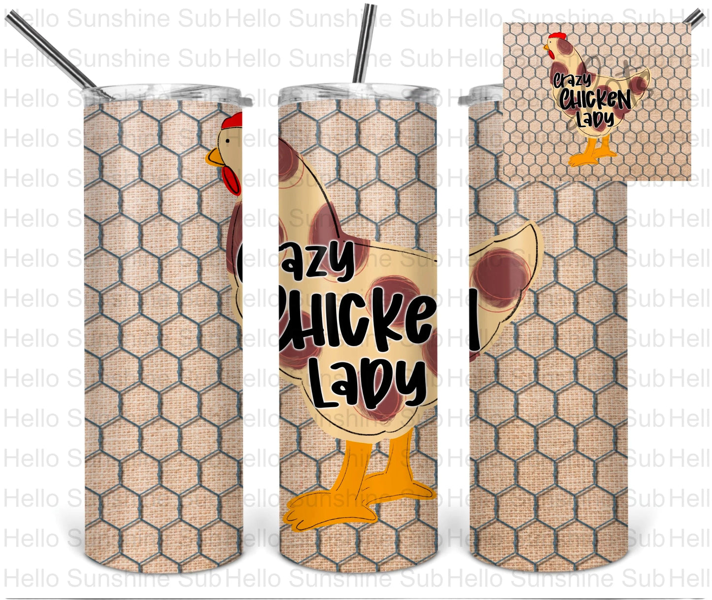 Crazy Chicken Lady Tumbler Print