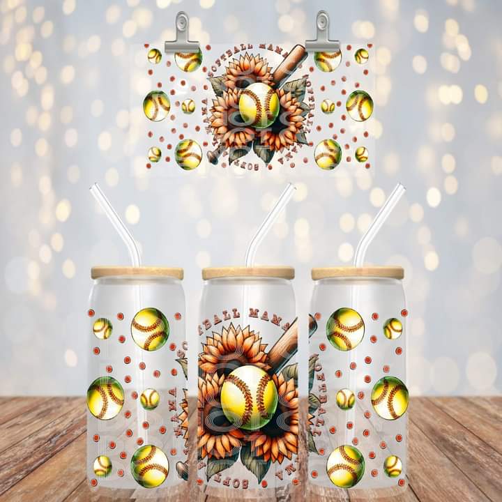 Baseball Softball or Both Mama Glass Tumbler