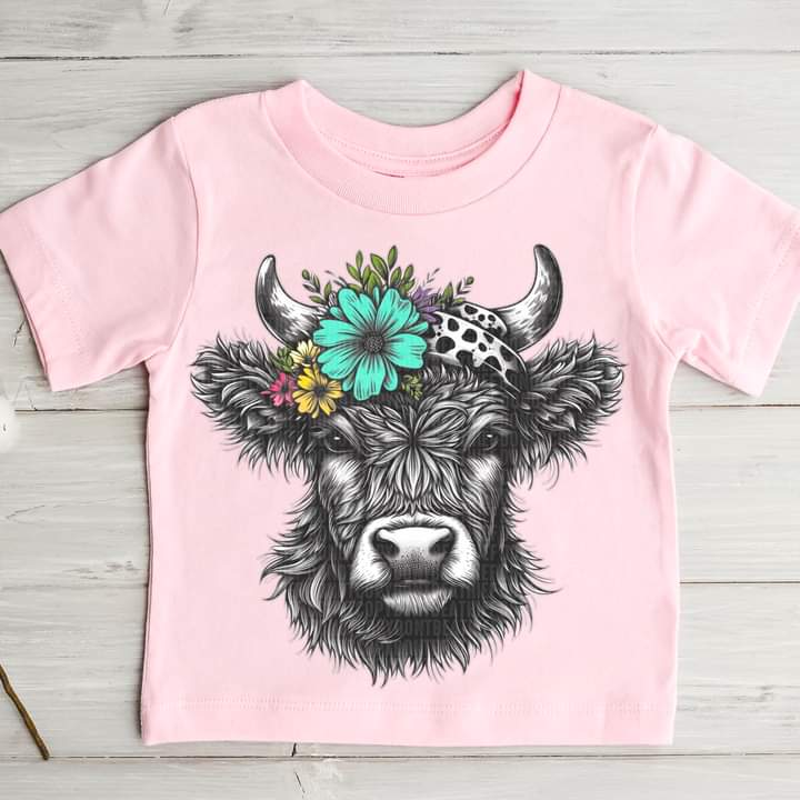 Highland Cow with Headband T-shirt