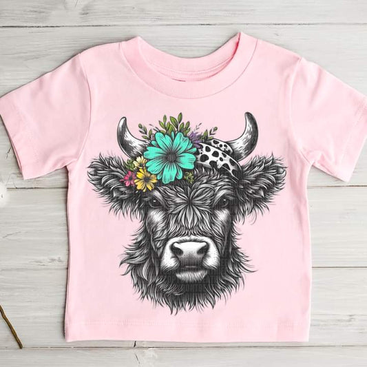 Highland Cow with Headband T-shirt