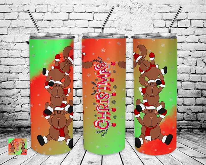 Christmas Reindeer Tumbler Print