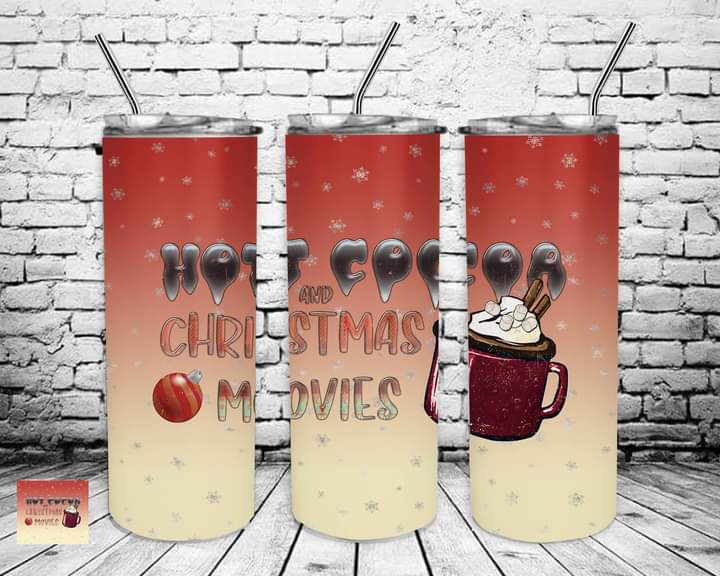 Hot Cocoa & Christmas Movies Tumbler Print