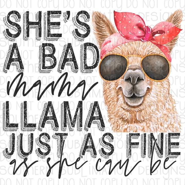 She's a Bad Llama Print