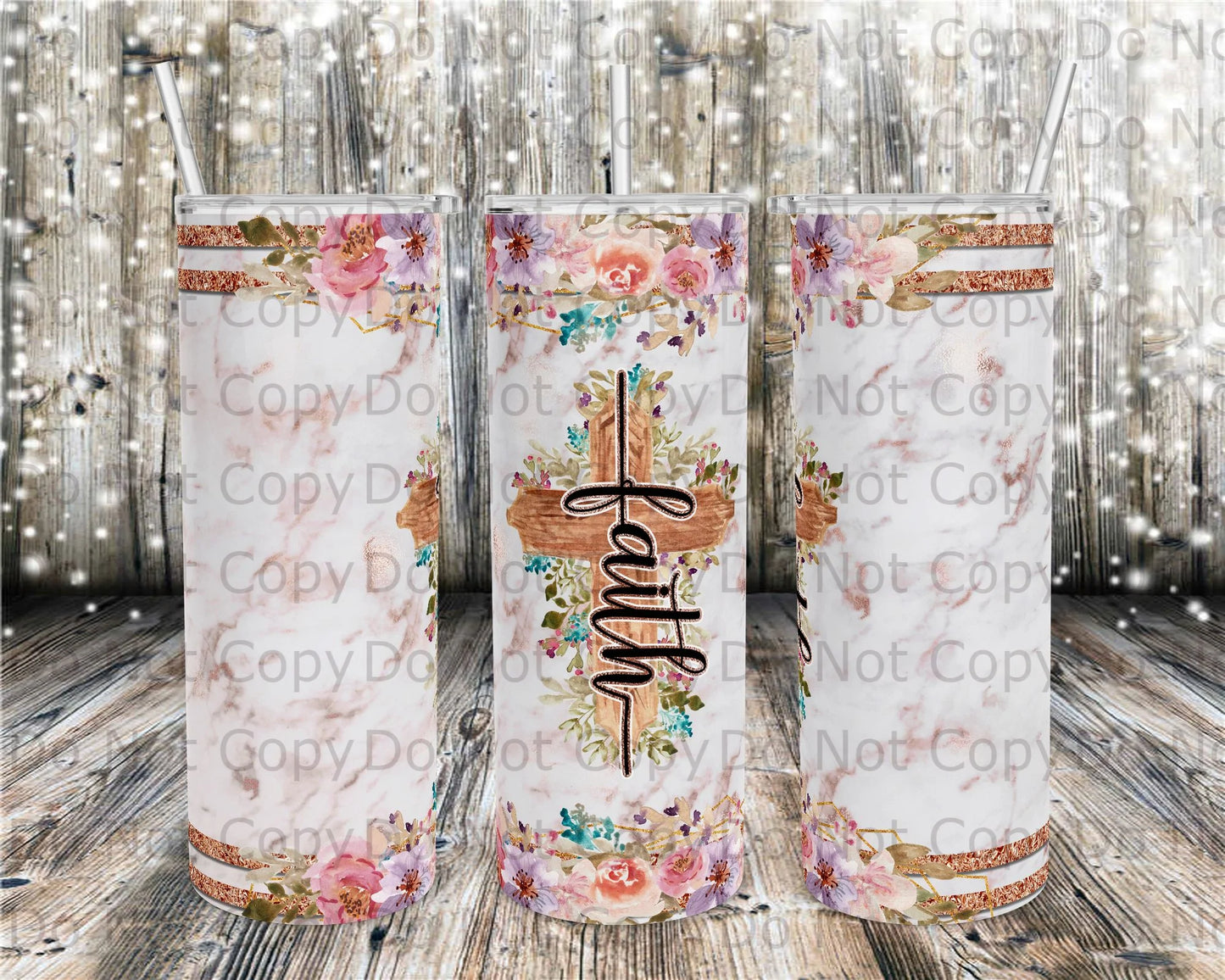 Faith Marble Tumbler Print