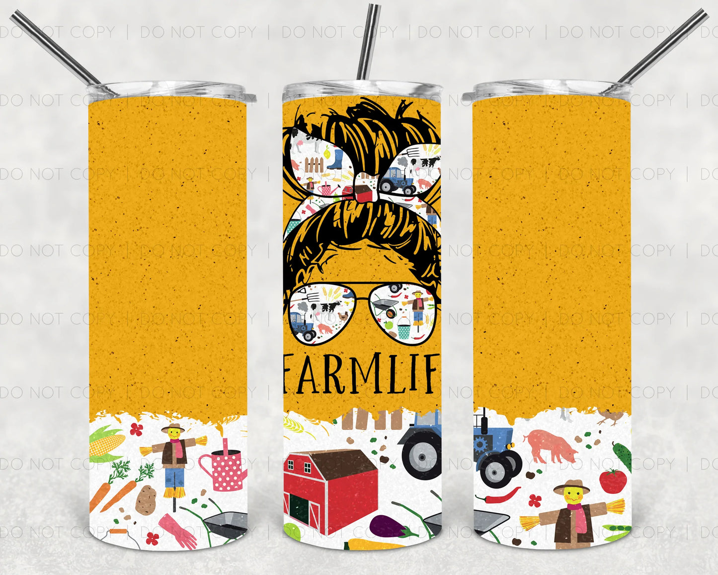 Farm Life Messy Tumbler Print