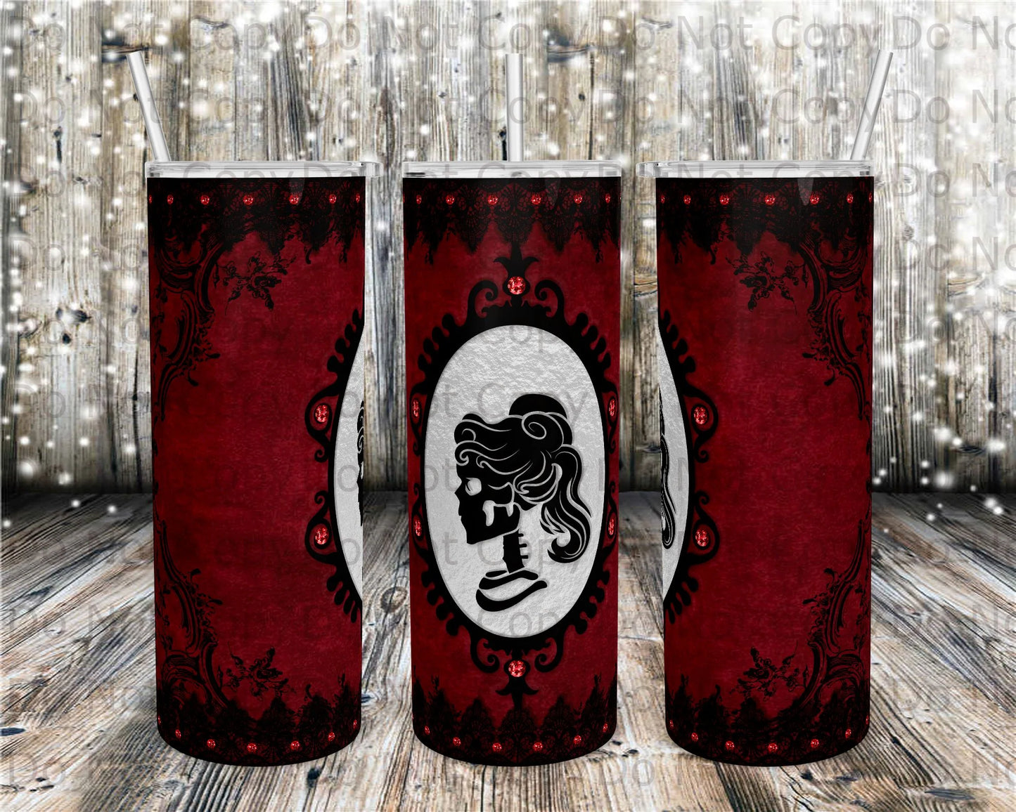 Female Cameo Skeloton Tumbler Print