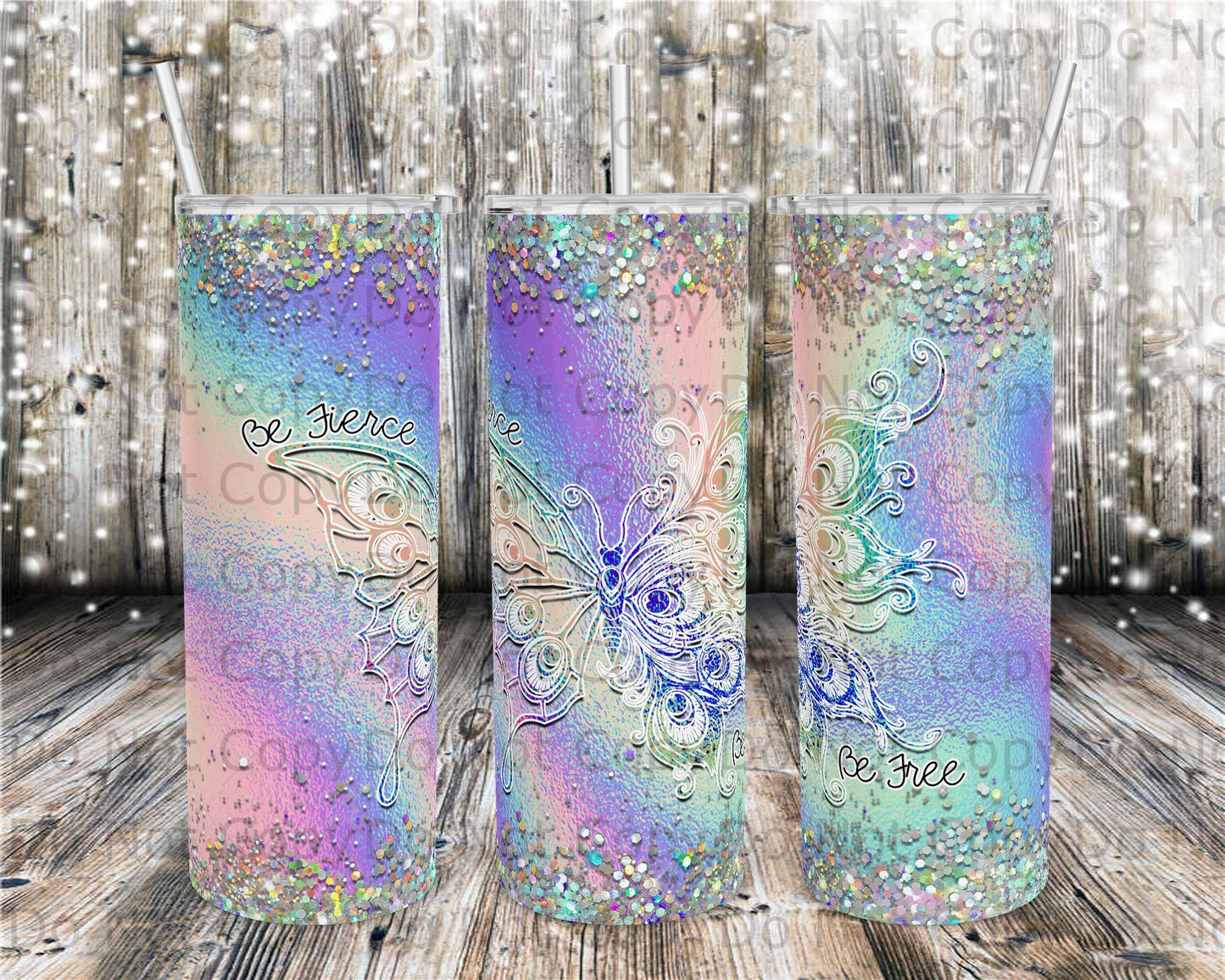 Fierce & Free Butterfly Tumbler Print