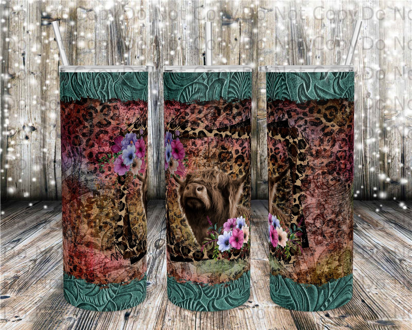 Floral Highland Tumbler Print