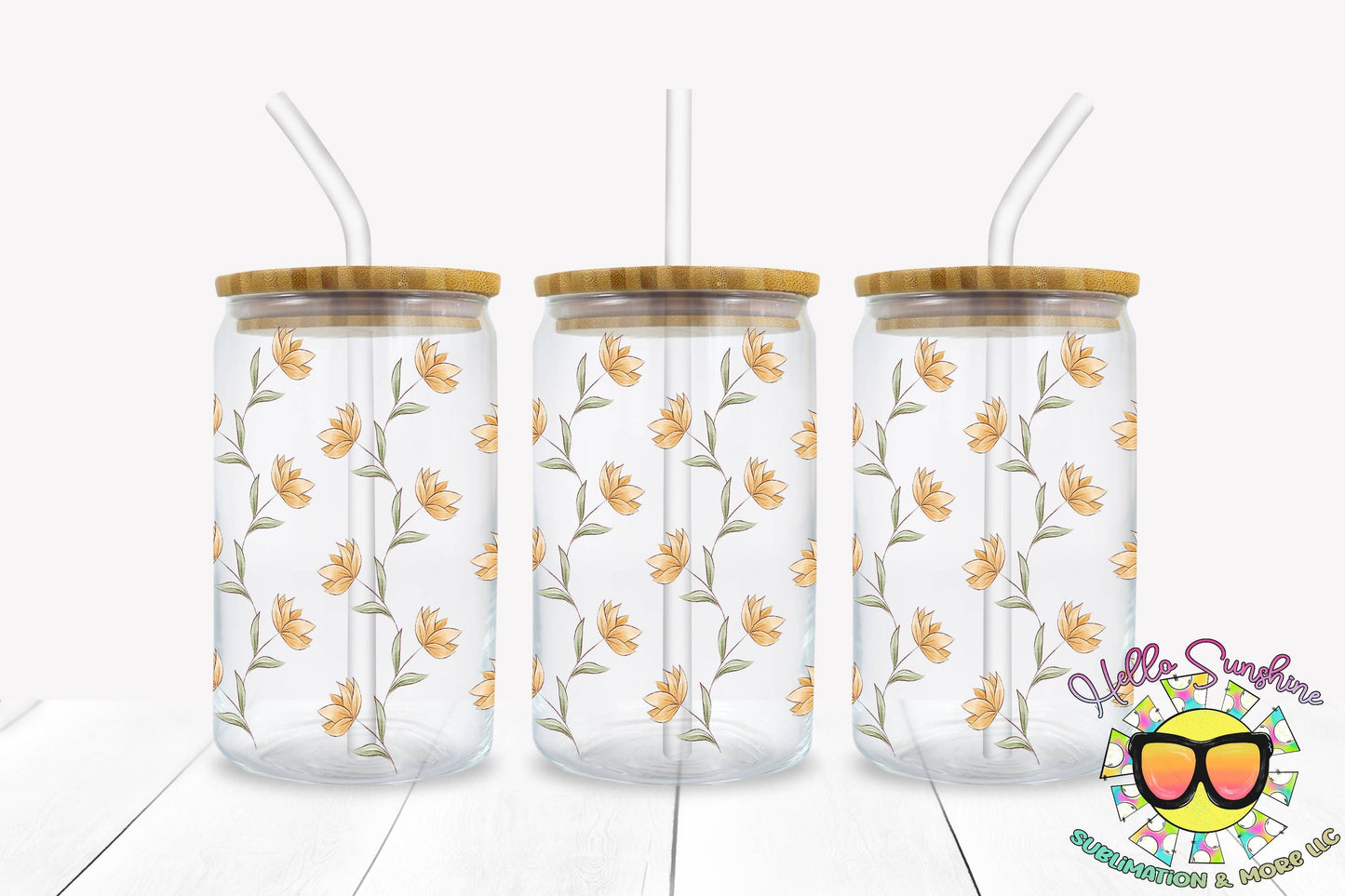 Flowers Glass tumbler print