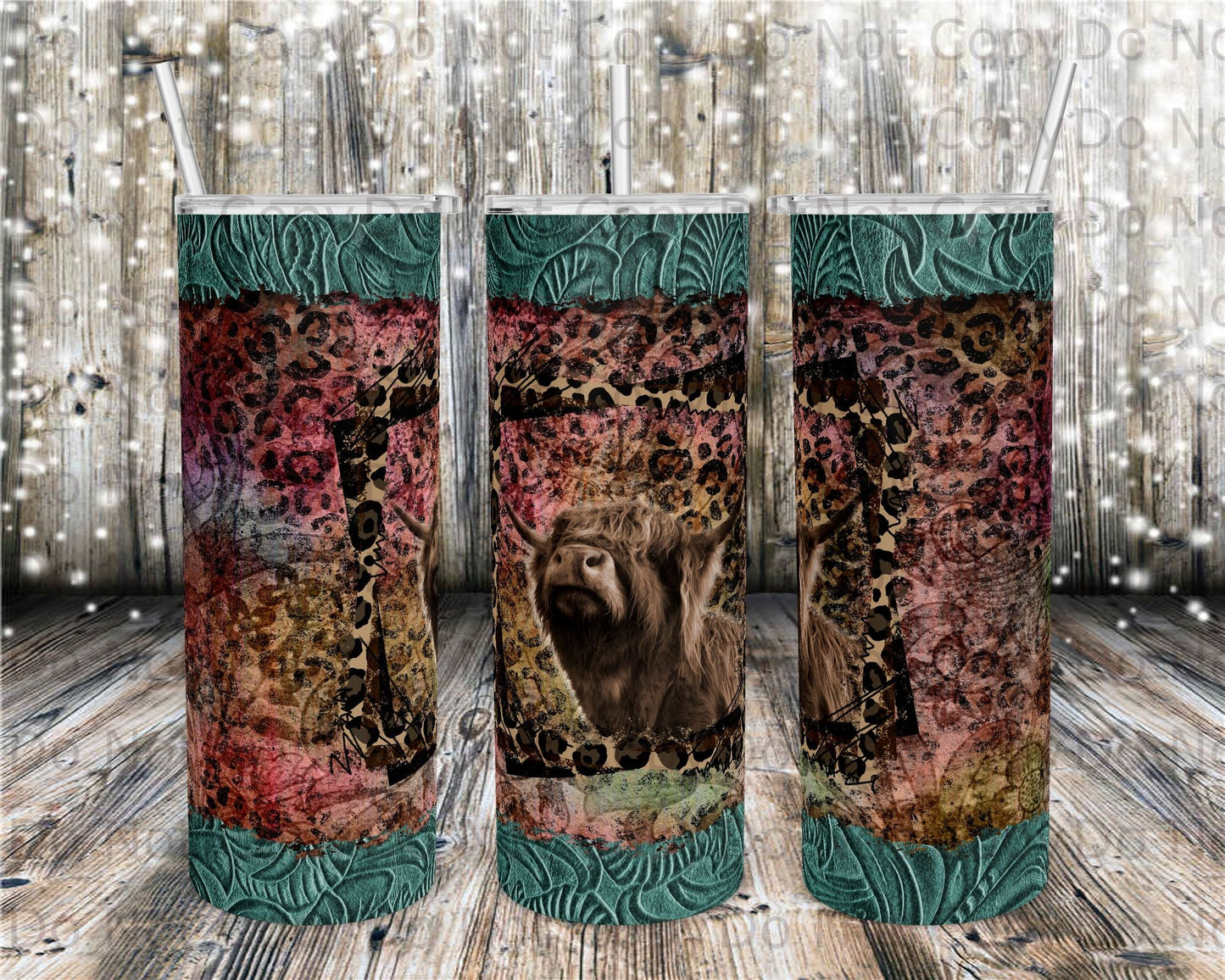 Highland Leather Tumbler Print