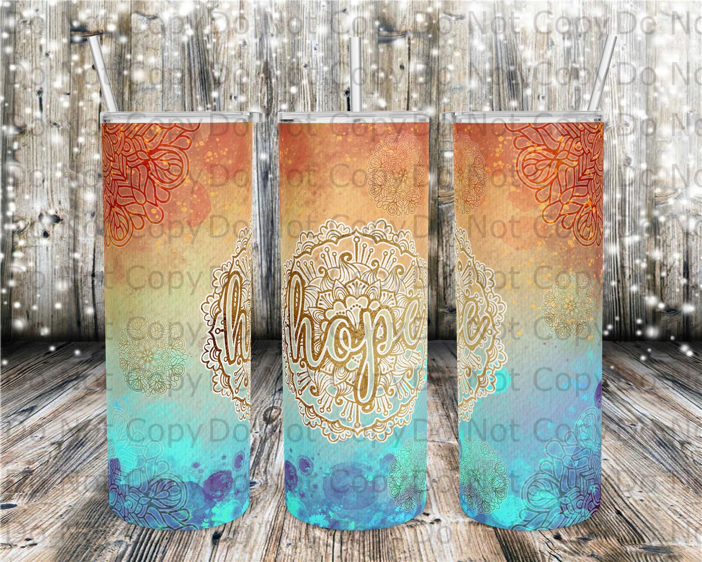 Hope Mandala Tumbler Print