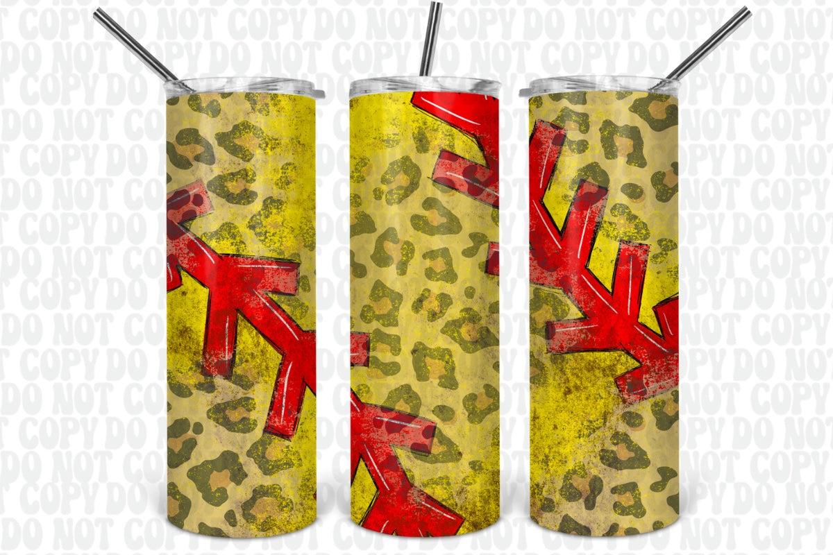 Softball with Animal Print Tumbler