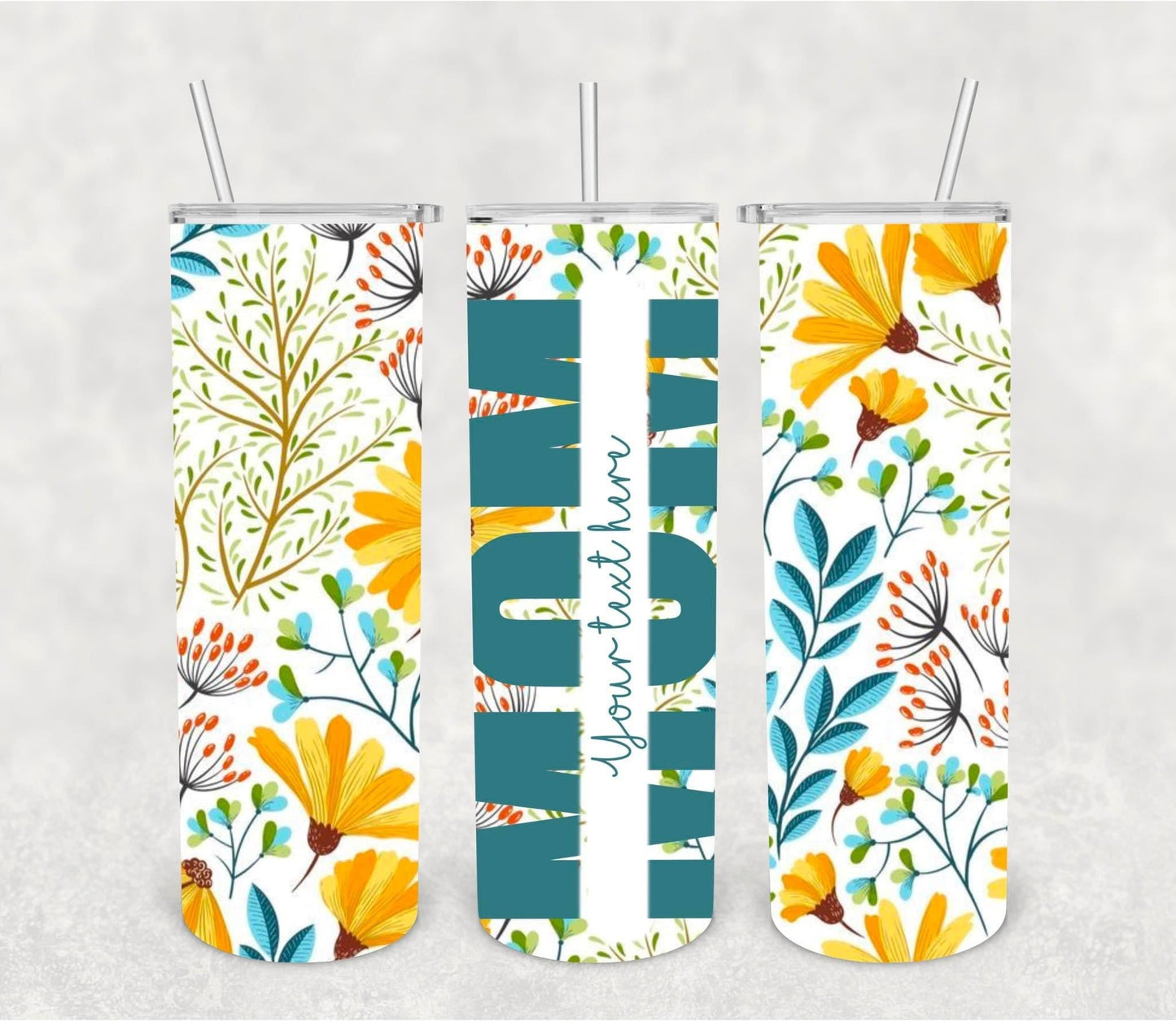Mom or Mama Split Flowers Tumbler