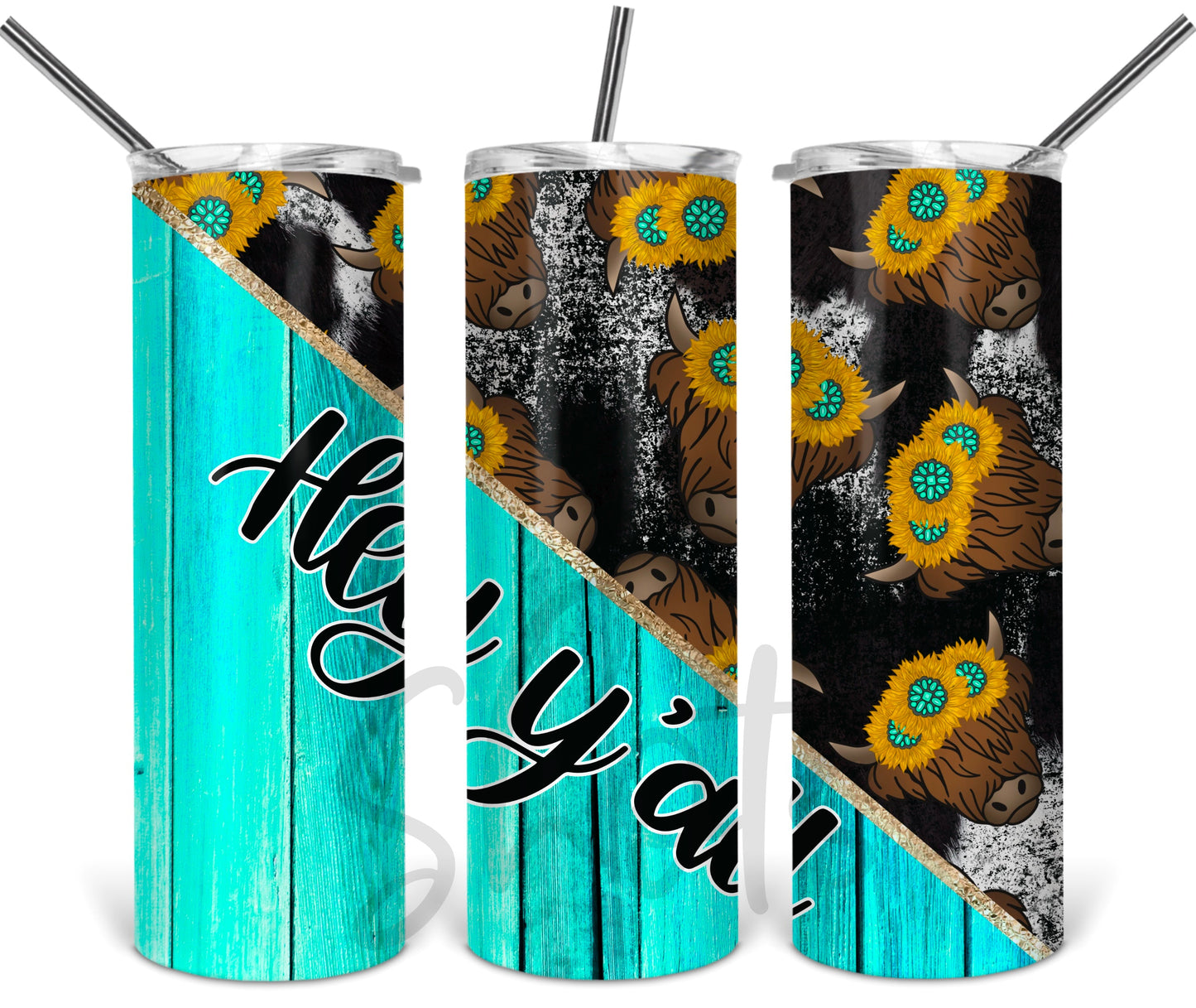 Hey Y'All Sunflower Tumbler