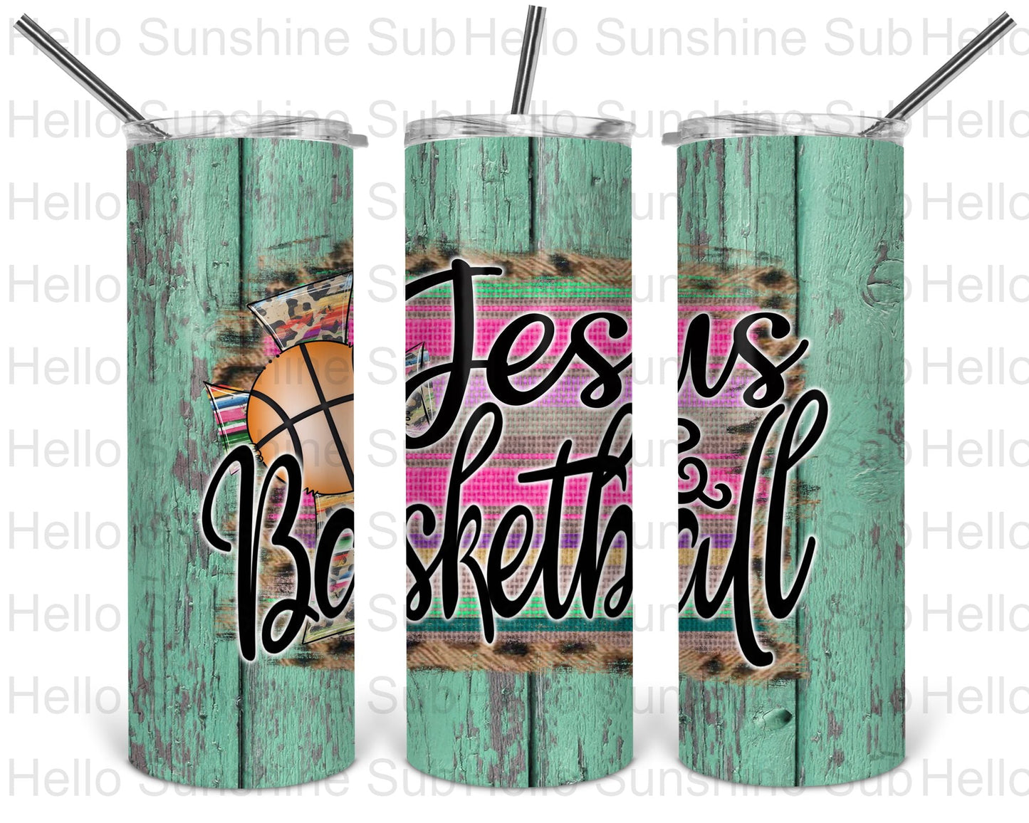 Jesus & Basketball Tumbler Print