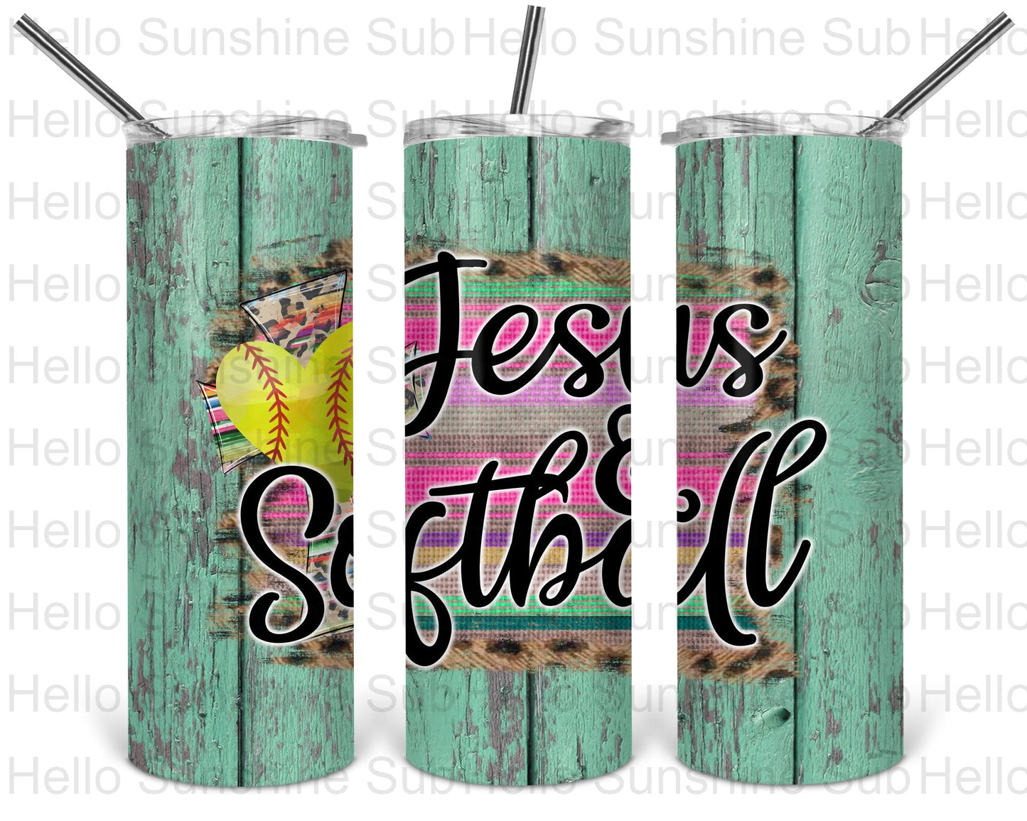 Jesus & Softball Tumbler Print